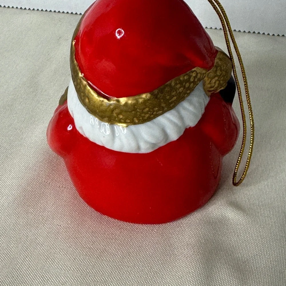 Lot 4 VTG Porcelain Bell Ornaments‎ Jasco Santa Bear Girl Dog Cat Christmas